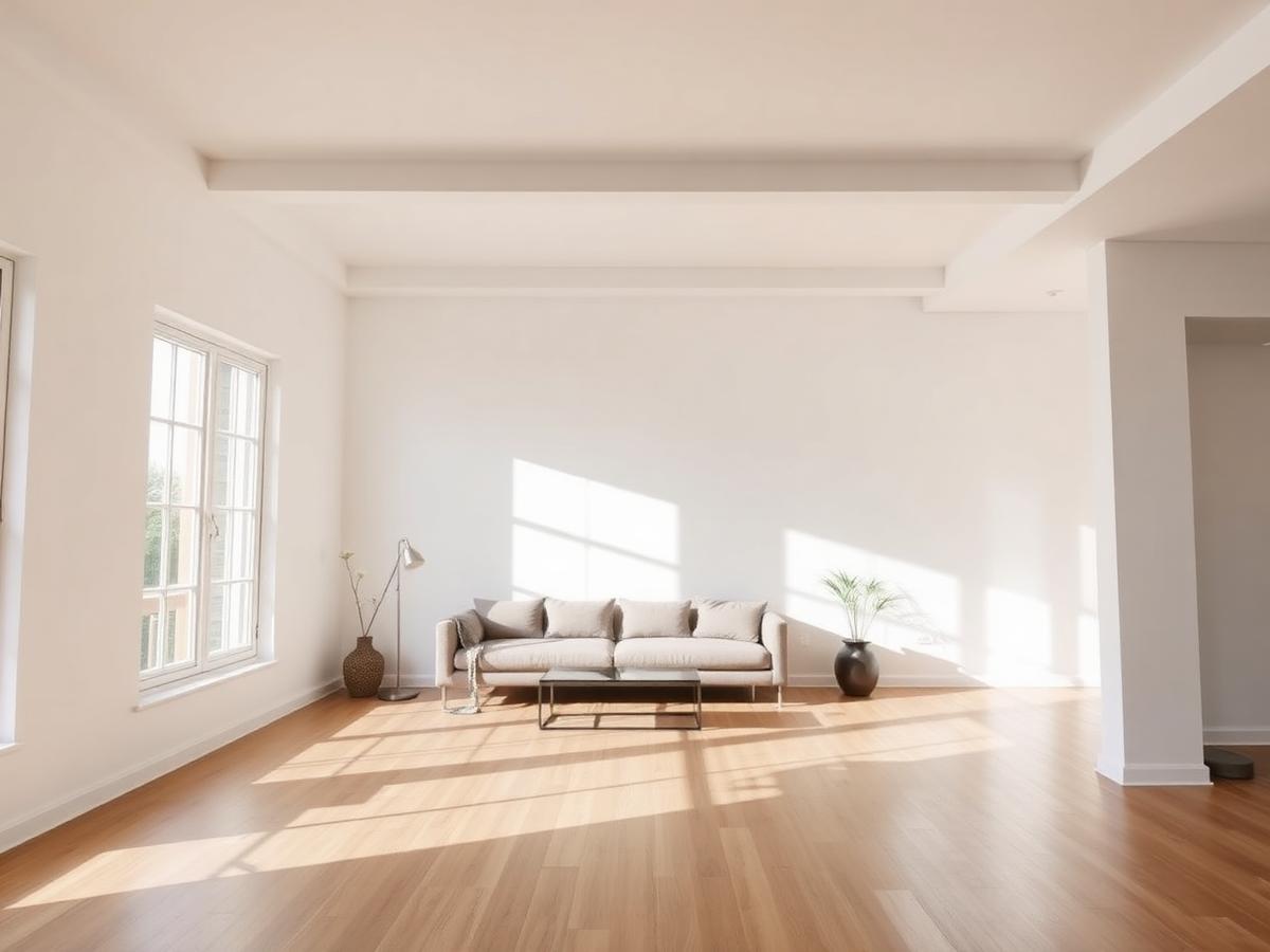 Bright interior with new flooring